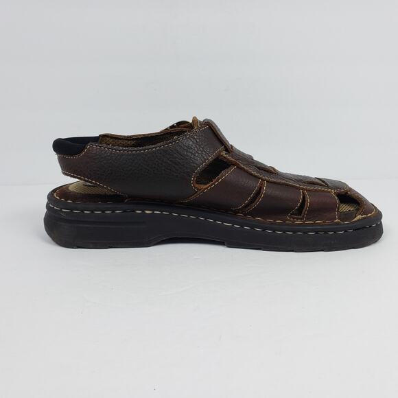 Earth Shoe Bjork II Mens Size 9 Brown Leather Casual Strappy Fisherman Sandals